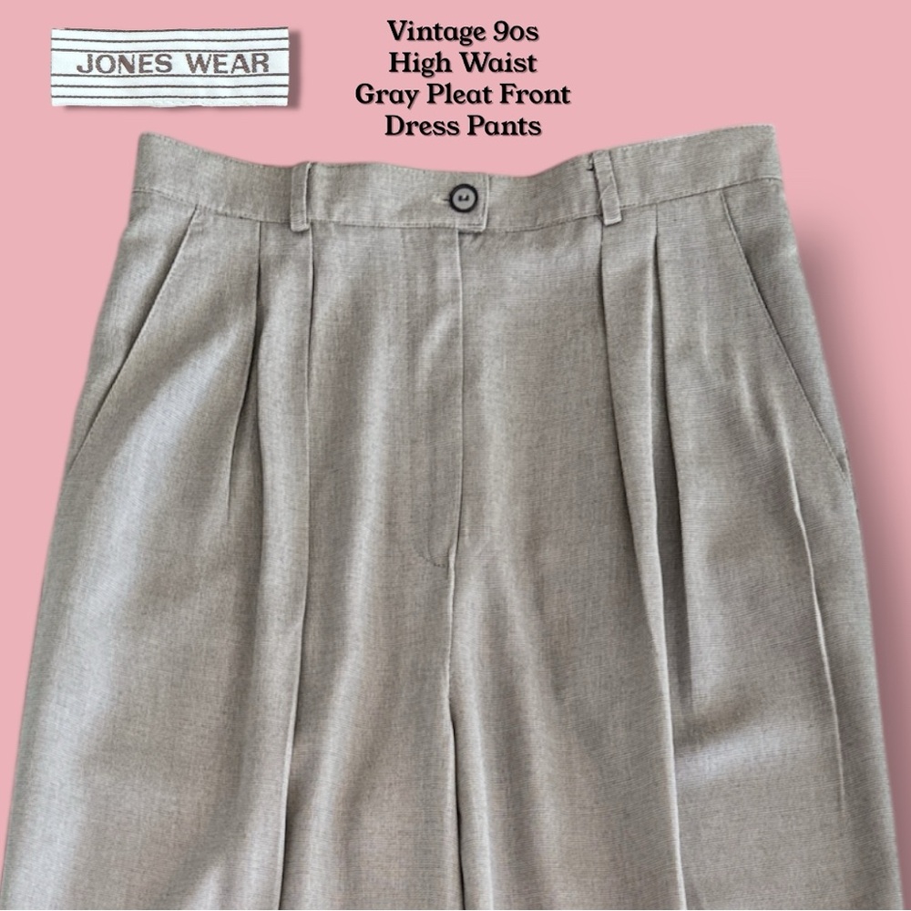 Jones Wear NWT Vintage‎ 90s Gray High Waisted Pleat Front Dress Pants